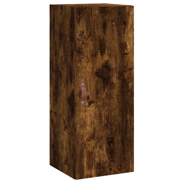 vidaXL Hoge kast 34,5x34x180 cm bewerkt hout gerookt eikenkleurig