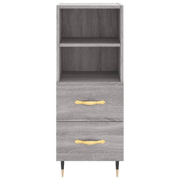 vidaXL Hoge kast 34,5x34x180 cm bewerkt hout grijs sonoma eikenkleurig