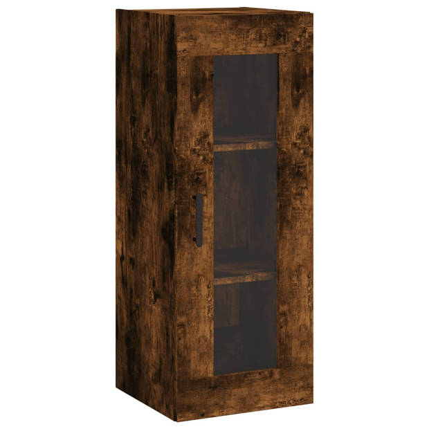 vidaXL Hoge kast 34,5x34x180 cm bewerkt hout gerookt eikenkleurig