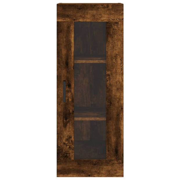 vidaXL Hoge kast 34,5x34x180 cm bewerkt hout gerookt eikenkleurig