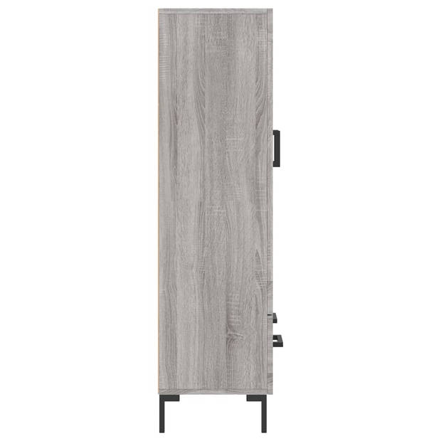 vidaXL Hoge kast 69,5x31x115 cm bewerkt hout grijs sonoma eikenkleurig