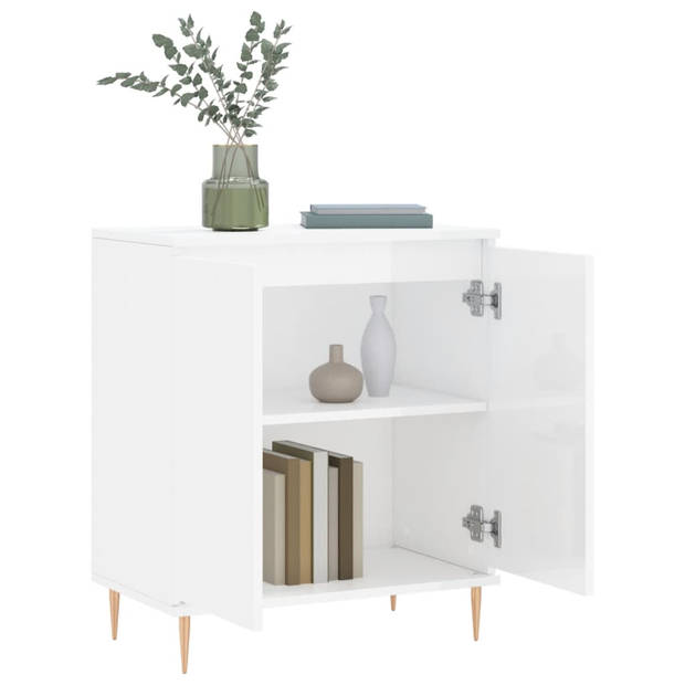 The Living Store Dressoir - Opbergkast - 60 x 35 x 70 cm - Hoogglans wit