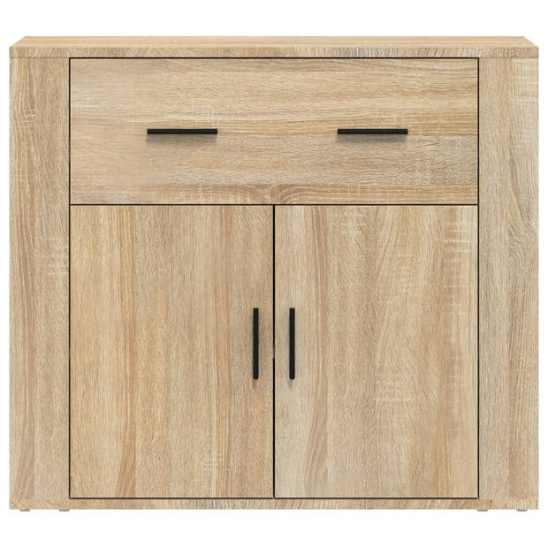 The Living Store Dressoir Sonoma Eiken - 80 x 33 x 70 cm - Bewerkt Hout