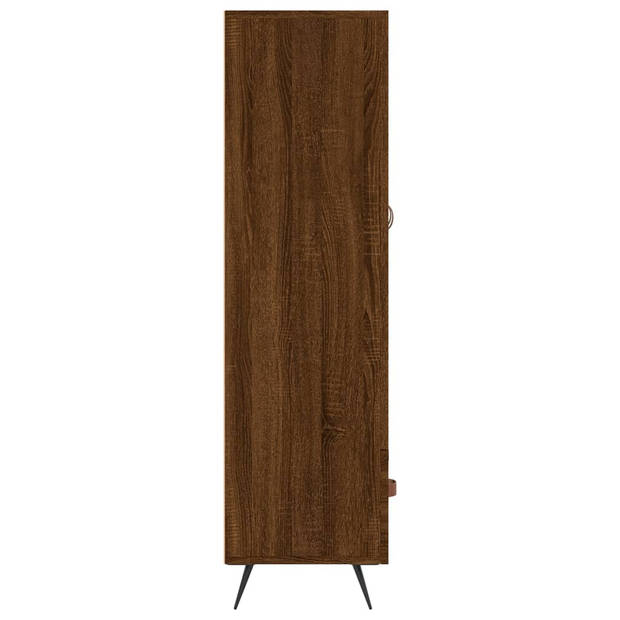 vidaXL Hoge kast 69,5x31x115 cm bewerkt hout bruin eikenkleur