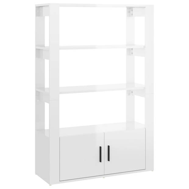 The Living Store Dressoir - Bijzetkasten - 80 x 30 x 119.5 cm - hoogglans wit