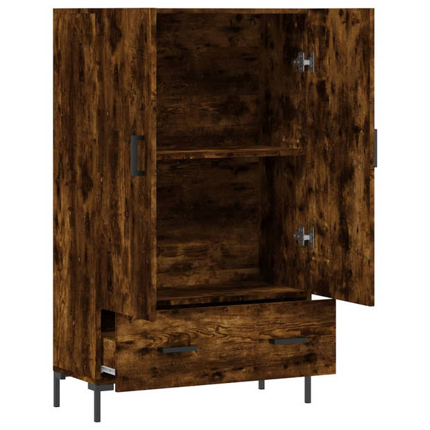 vidaXL Hoge kast 69,5x31x115 cm bewerkt hout gerookt eikenkleurig