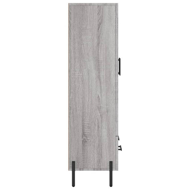 vidaXL Hoge kast 69,5x31x115 cm bewerkt hout grijs sonoma eikenkleurig