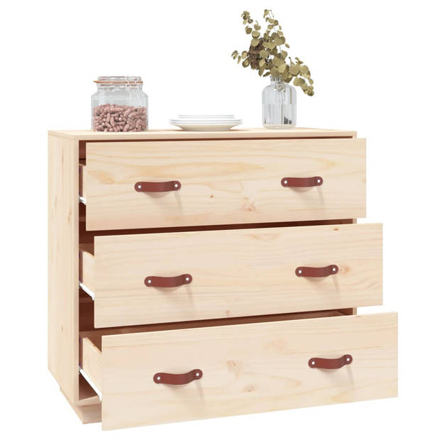 The Living Store Dressoir Grenenhout - 80 x 40 x 75 cm - Opbergruimte - Stevig blad