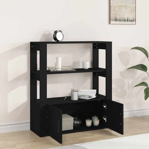 The Living Store Dressoir Zwart - Bijzetkast - 80 x 30 x 90 cm - Stevig materiaal