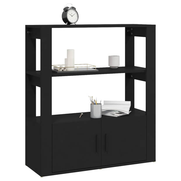 The Living Store Dressoir Zwart - Bijzetkast - 80 x 30 x 90 cm - Stevig materiaal