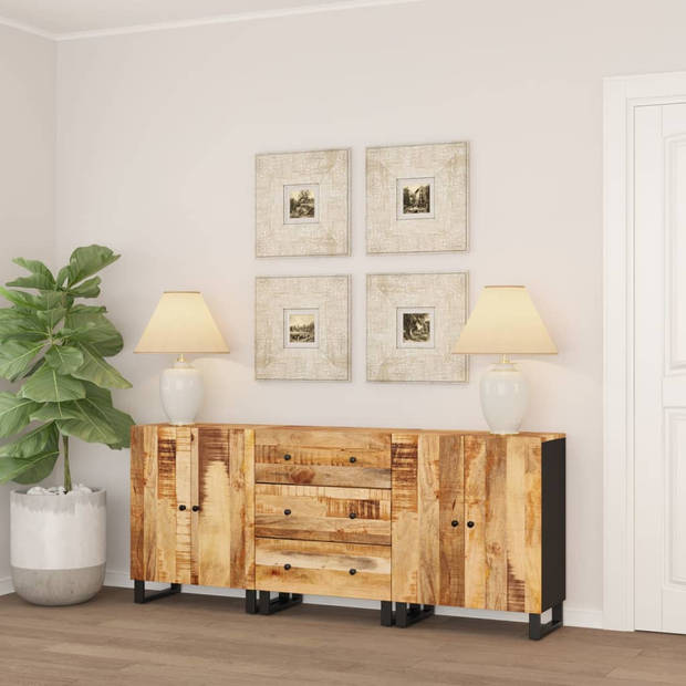 The Living Store Dressoir - Mangohout - 60 x 33 x 75 cm - Opbergruimte - Stevig blad