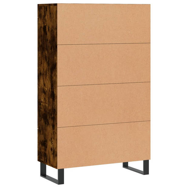 vidaXL Hoge kast 69,5x31x115 cm bewerkt hout gerookt eikenkleurig