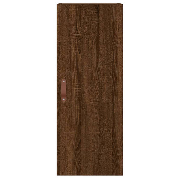 vidaXL Hoge kast 34,5x34x180 cm bewerkt hout bruin eikenkleur