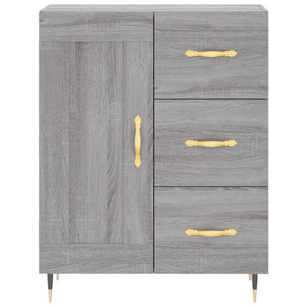 vidaXL Hoge kast 69,5x34x180 cm bewerkt hout grijs sonoma eikenkleurig