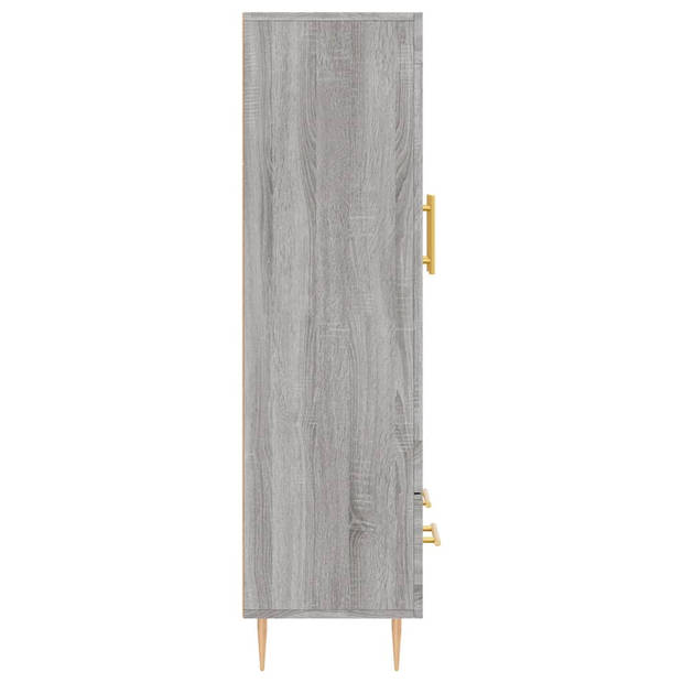 vidaXL Hoge kast 69,5x31x115 cm bewerkt hout grijs sonoma eikenkleurig