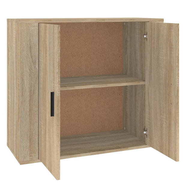 The Living Store Dressoir Sonoma Eiken - 80x33x70 cm - Bewerkt Hout