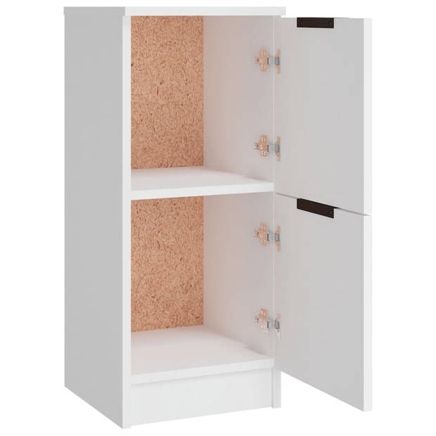 The Living Store Dressoir - Minimalistische Charme - Meubelen - 30 x 30 x 70 cm - Ken- Wit bewerkt hout