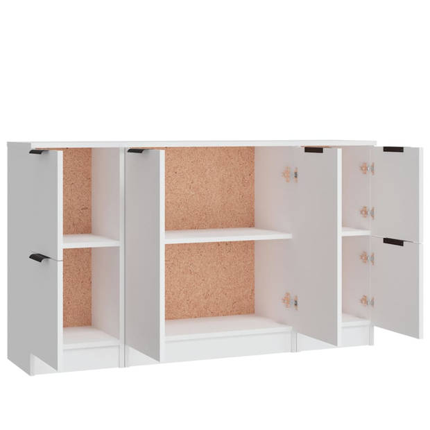 The Living Store Dressoir - Minimalistische Charme - Meubelen - 30 x 30 x 70 cm - Ken- Wit bewerkt hout