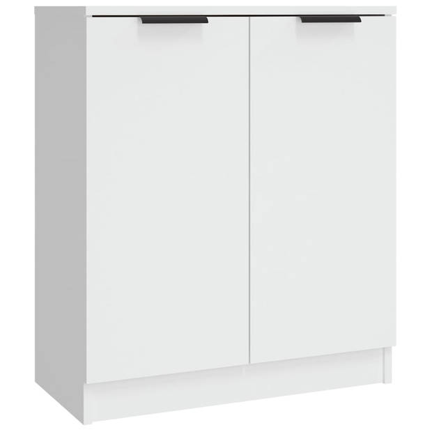 The Living Store Dressoir - Minimalistische Charme - Meubelen - 30 x 30 x 70 cm - Ken- Wit bewerkt hout