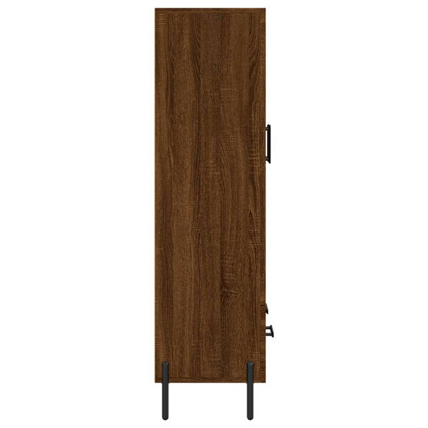 vidaXL Hoge kast 69,5x31x115 cm bewerkt hout bruin eikenkleur