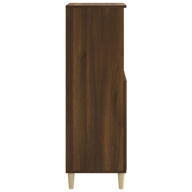 The Living Store Hoge kast Bruineiken - 60 x 36 x 110 cm - Bewerkt hout en massief eucalyptushout