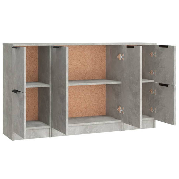 The Living Store Dressoir Betongrijs - 30x30x70 cm - 60x30x70 cm - Bewerkt hout