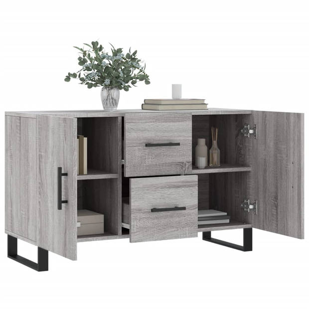 vidaXL Dressoir 100x36x60 cm bewerkt hout grijs sonoma eikenkleurig