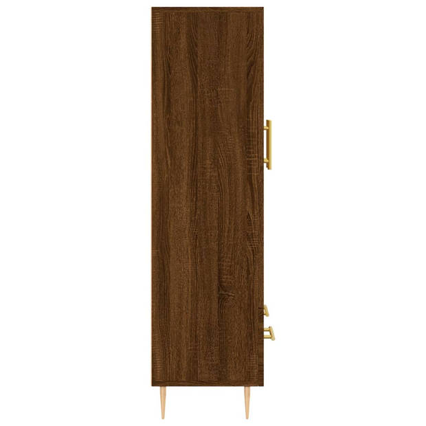 vidaXL Hoge kast 69,5x31x115 cm bewerkt hout bruin eikenkleur