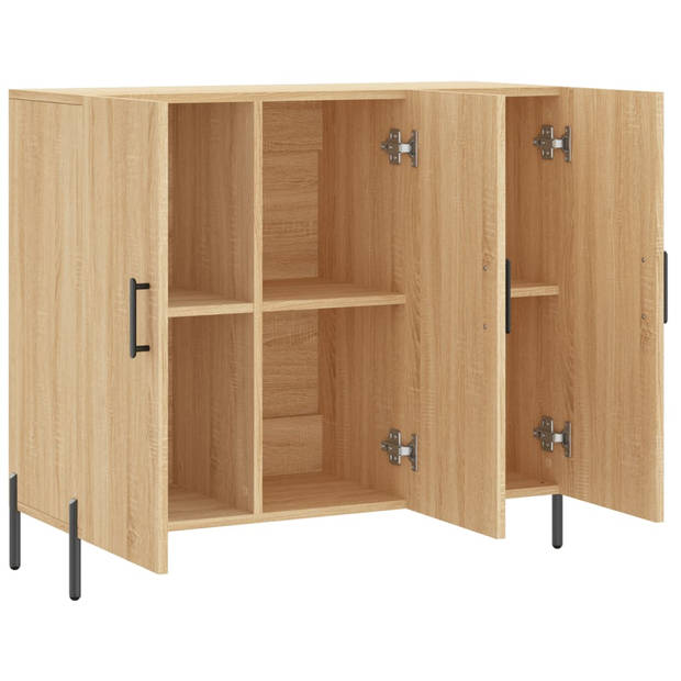 vidaXL Dressoir 90x34x80 cm bewerkt hout sonoma eikenkleurig