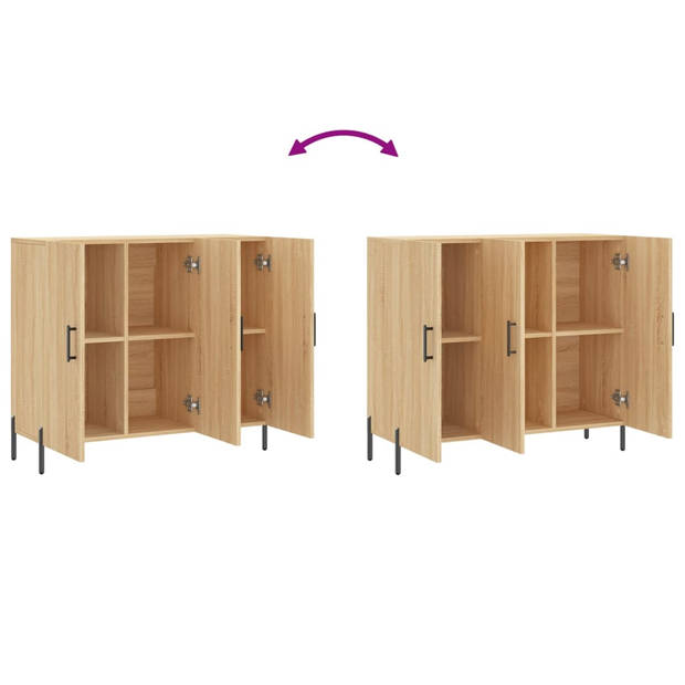 The Living Store Dressoir - 90 x 34 x 80 cm - Sonoma eiken kleur