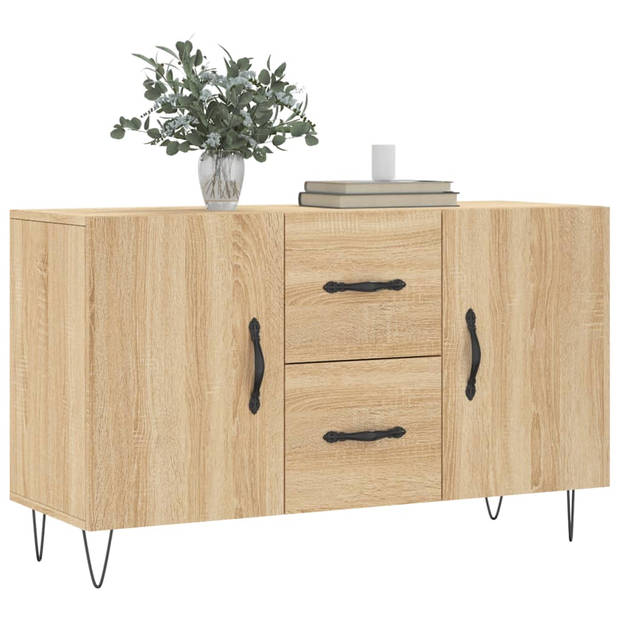 The Living Store Dressoir - Sonoma Eiken - 100 x 36 x 60 cm - Duurzaam bewerkt hout - Metalen poten