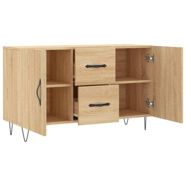 The Living Store Dressoir - Sonoma Eiken - 100 x 36 x 60 cm - Duurzaam bewerkt hout - Metalen poten