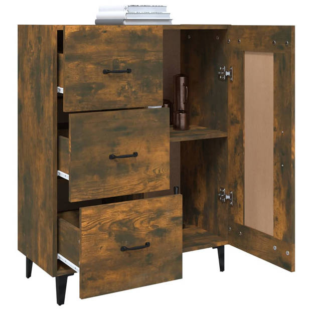 The Living Store Dressoir - Klassiek - Gerookt eiken - 69.5 x 34 x 90 cm - Opbergruimte