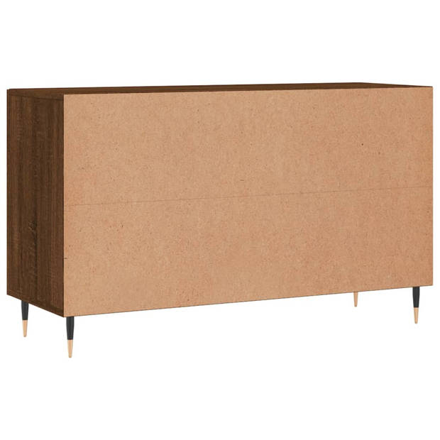 The Living Store Dressoir - Bruineiken - 100 x 36 x 60 cm - Duurzaam - Metalen poten - Voldoende opbergruimte - Stevig