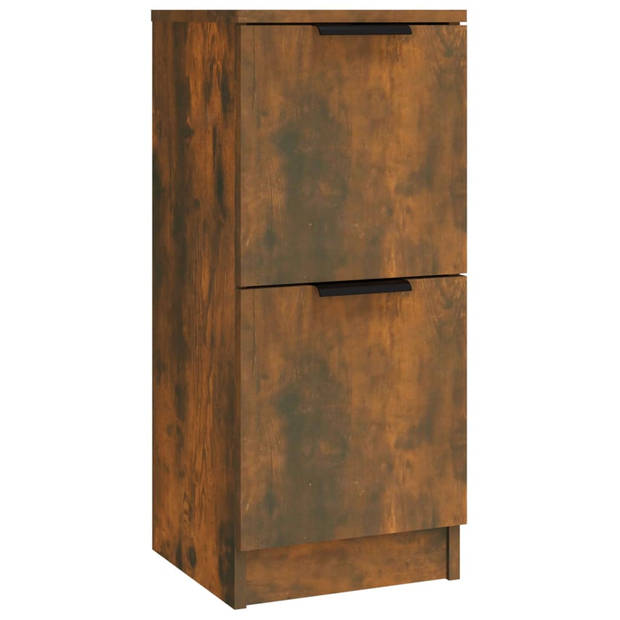 The Living Store Dressoir Smoked Oak Eiken - 70x60x30cm - Opbergruimte - Multifunctioneel - Montagehandleiding