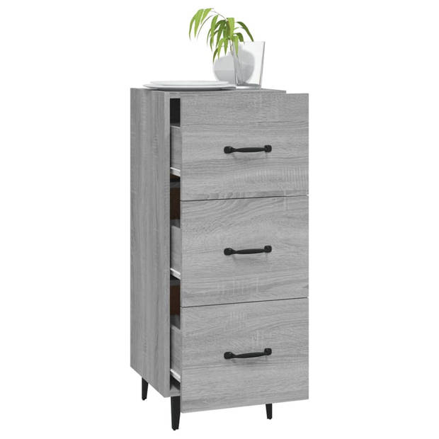 The Living Store Dressoir X - Kast - 34.5 x 34 x 90 cm - Grijs Sonoma Eiken