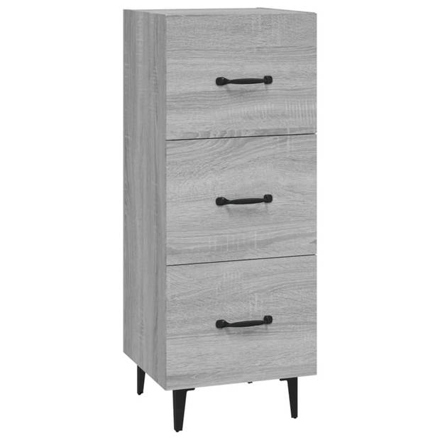 The Living Store Dressoir X - Kast - 34.5 x 34 x 90 cm - Grijs Sonoma Eiken