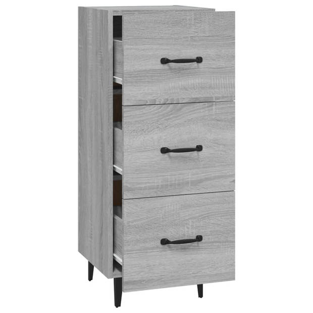 The Living Store Dressoir X - Kast - 34.5 x 34 x 90 cm - Grijs Sonoma Eiken