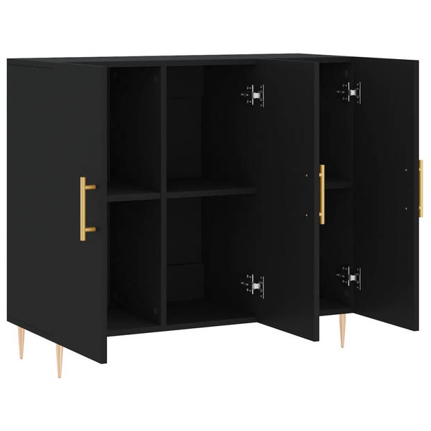 The Living Store Dressoir - - Dressoirs - 90 x 34 x 80 cm - Zwart