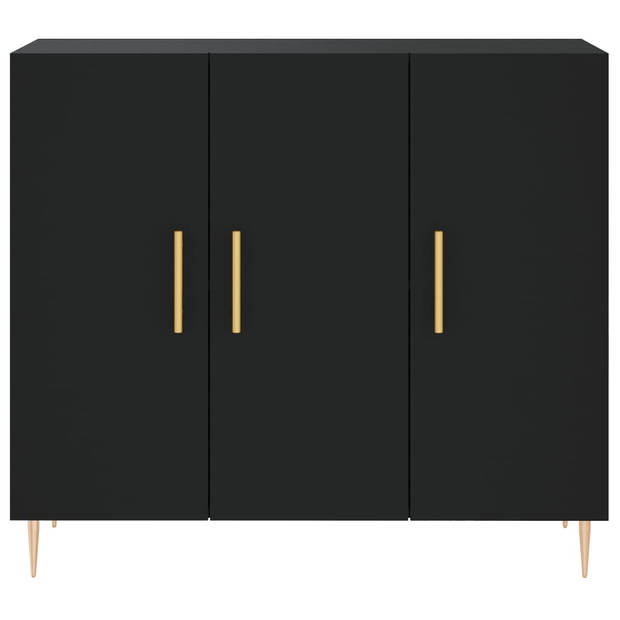 The Living Store Dressoir - - Dressoirs - 90 x 34 x 80 cm - Zwart