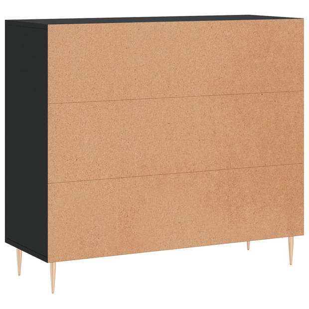 The Living Store Dressoir - - Dressoirs - 90 x 34 x 80 cm - Zwart