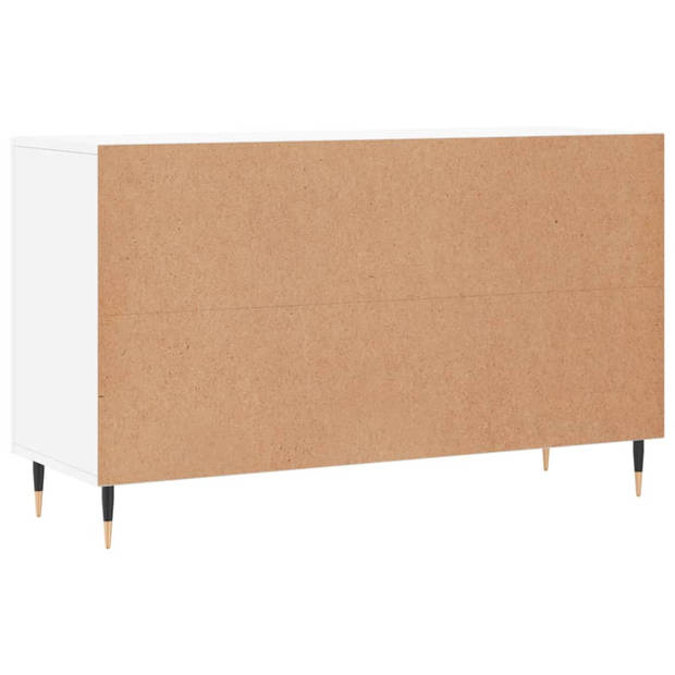 The Living Store dressoir - hoogglans wit - 100 x 36 x 60 cm - opbergruimte - metalen poten