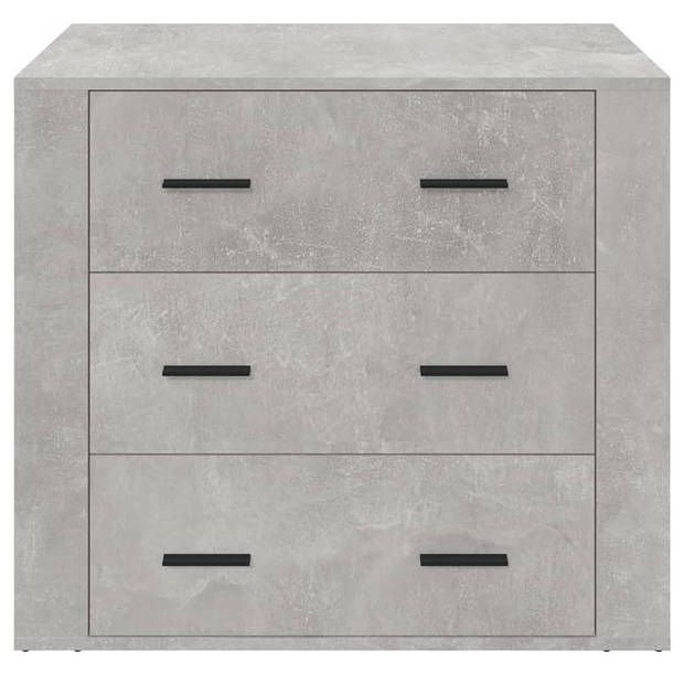 The Living Store Dressoir Betongrijs - 80 x 33 x 70 cm - Bewerkt Hout