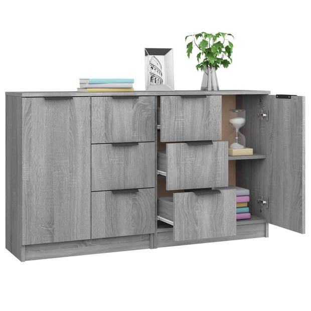 The Living Store Dressoir - Minimalistische Charme - Dressoirs - 60 x 30 x 70 cm - Grijs Sonoma Eiken