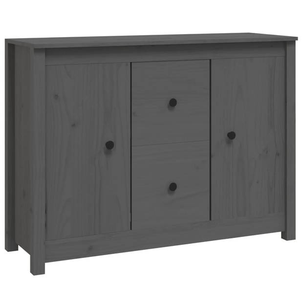 The Living Store Dressoir - Grijs - 100 x 35 x 74 cm - Massief Grenenhout