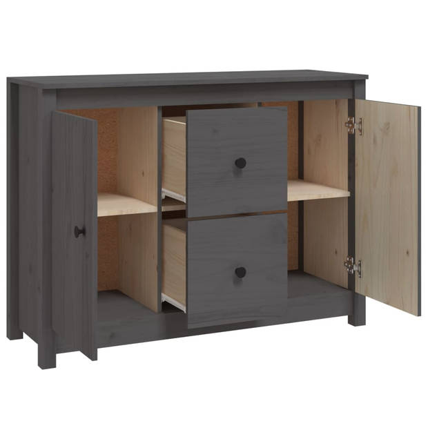 The Living Store Dressoir - Grijs - 100 x 35 x 74 cm - Massief Grenenhout