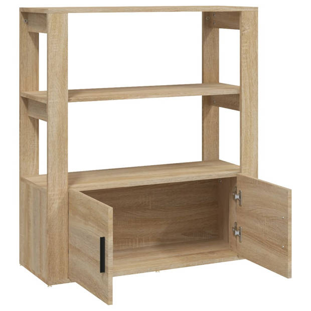 The Living Store Dressoir Boekenkast - Eiken - 80 x 30 x 90 cm