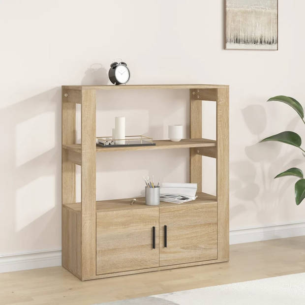 The Living Store Dressoir Boekenkast - Eiken - 80 x 30 x 90 cm