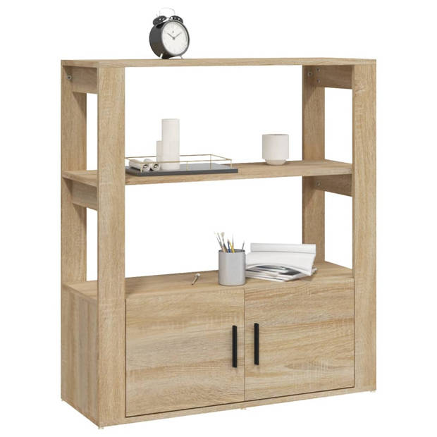 The Living Store Dressoir Boekenkast - Eiken - 80 x 30 x 90 cm