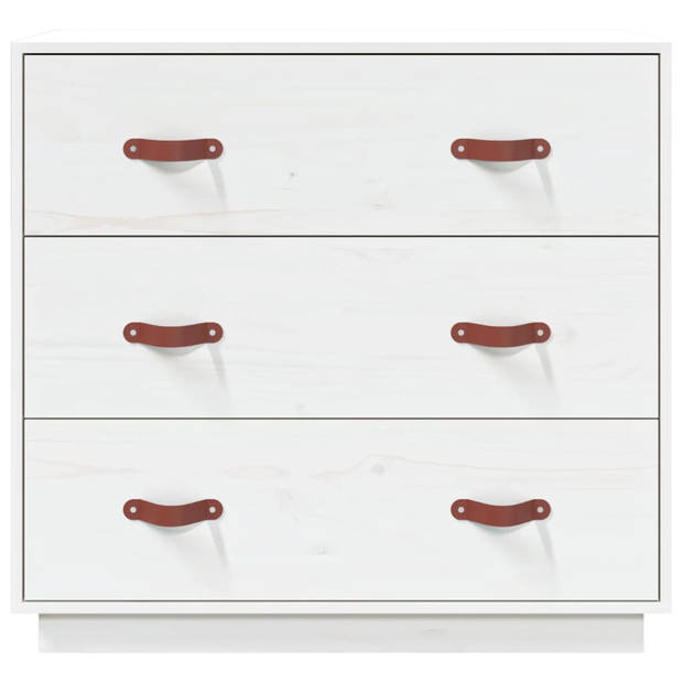 The Living Store Dressoir Grenenhout - 80 x 40 x 75 cm - Wit